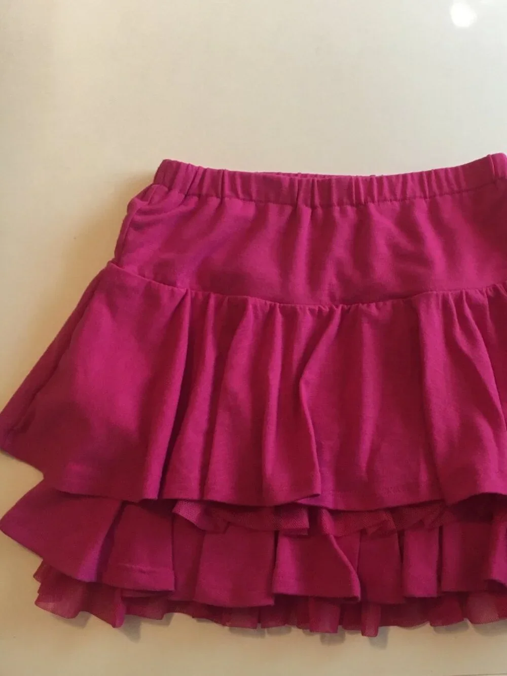 Panda Academy Pink Skirt Outfit 6 Cream Shirt Fuchsia Tiered Ruffle Gymboree